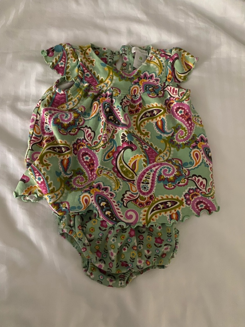 Vera Bradley baby 2 piece tutu fruiti Paisley Baby Romper with Pink Accents